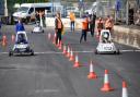 Kids race the electric carts at Racewall in Cowdenbeath. (Photo by David Wardle)