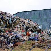 The 30-feet high rubbish dump at Lathalmond contains around 7,000 tonnes of old carpets and plasterboard.
