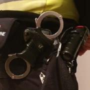 A Naloxone pouch on a Police Scotland officer's belt.