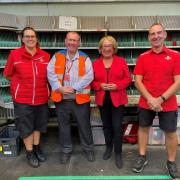 Annabelle Ewing MSP with Royal Mail's Diane Yarwood, Derek McAughey and Kevin Lockley.