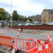The beginning of the creation of the puffin crossing at Cowdenbeath Primary School