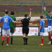 Action from the Cowdenbeath's 2-2 draw with Stirling University. (Photo by David Wardle)