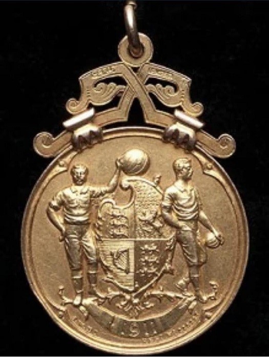 A photo of the FA Cup winners medal given to Lochgelly footballer Archie Devine.
