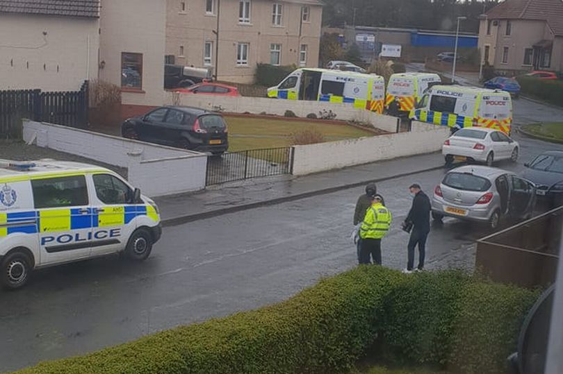 A heavy police presence is on the street. Pic: Fife Jammer Locations