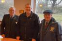 Jim Stark is pictured, centre, with Probus Club president Alan Dunbar left and member, George Seath.