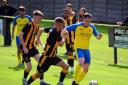 Action from Crossgates' Qualifying Cup tie against Berwick Rangers.
