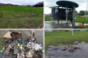 Damage left by vandals in Lochgelly Public Park.