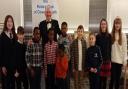 Club president, John Gilfillan, with some of the pupils at the Cowdenbeath Rotary Club's Burns Supper.