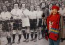 Carolyn Johnston, venue supervisor at Kirkcaldy Galleries, points out her footballing ‘superstar’ great-grandmother in one of the photographs in the exhibition.