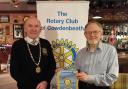 Cowdenbeath Rotary Club president John Gilfillan with John Helliwell, of Mary's Meals.