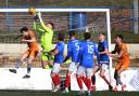 Goalmouth action from Cowdenbeath's match against East Stirlingshire.