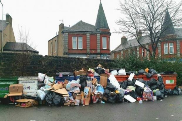 The mountain of waste piled up in Cowdenbeath. Credit: Cllr Darren Watt