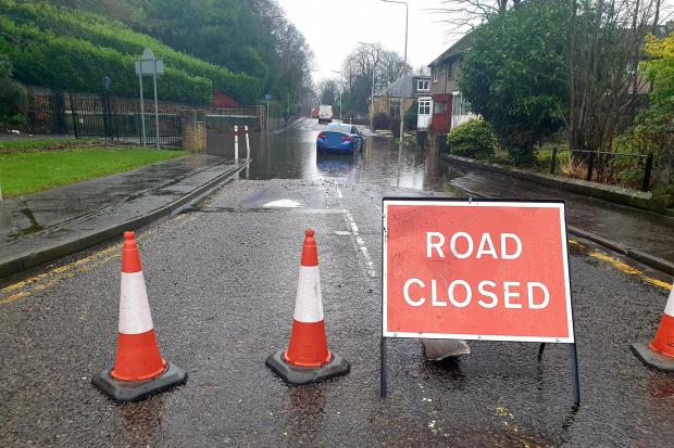 Foulford Road is closed. Photo: Cllr Darren Watt.