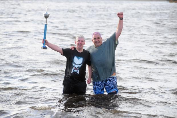 Picture special as Splash for Cash Loony Dook raises £1,000 for community projects. Photo: David Wardle.