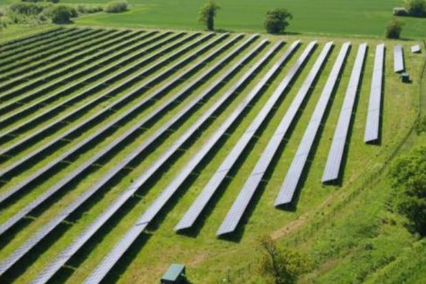 A closer look at the type of solar array to be used in the solar farm near Kinglassie. Credit: Wardell Armstrong.