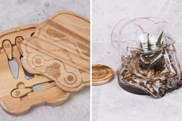 Central Fife Times: (Left) Original Stormtrooper Cheeseboard And Knife Set and (right) Original Stormtrooper Terrarium (MenKind)