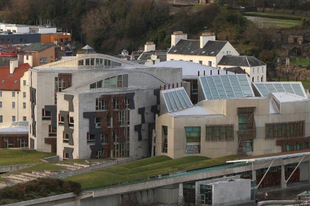 An exterior shot of the Holyrood Parliament