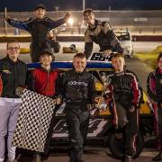 The Ministox racers' moment of glory.