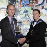 Jodie McSkimmings receiving an award in 2016 for achievements in training. Pic: Crown copyright Dave Sherfield.