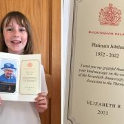 Mhairi Wheatley with her letter back from Her Majesty the Queen.