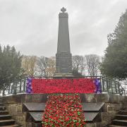 More than 500 poppies adorn the war memorial at Mossgreen. The tribute was organised and completed by June Miller with contributions from the Crossgates Craft Group she runs.