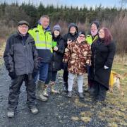 Donald Campbell RAWS,  Andy Whitlock National Pride, Cllr Sam Steele,  Carolyn Sutton RAWS,  Liz McMann RAWS,  Irene Bisset from National Pride and Sheila Gaul RAWS at the proposed site for the memorial.