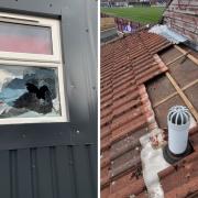 Damage caused at Kelty Hearts' New Central Park. Photos courtesy of Kelty Hearts.