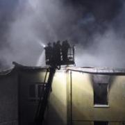 The fire at the block of flats in Lochgelly's Francis Street.