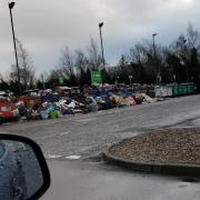 Rubbish left at the Asda Halbeath recycling point over the festive period.