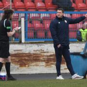 Cowdenbeath boss Calum Elliot during Saturday's 2-2 draw with Stirling University. (Photo by David Wardle)