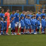 The Cowdenbeath team lining up before the start of Saturday's match against Berwick Rangers.