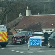 A woman was taken to hospital after a two-car crash in Cowdenbeath.