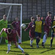 Action from the match between Crossgates Primrose and Tynecastle. (Photo by David Wardle)