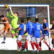 Goalmouth action from Cowdenbeath's match against East Stirlingshire.